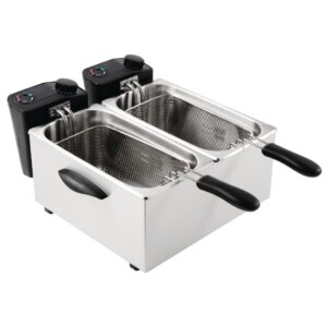 Caterlite Light Duty Twin Tank Twin Basket Countertop Electric Fryer 2x2kW