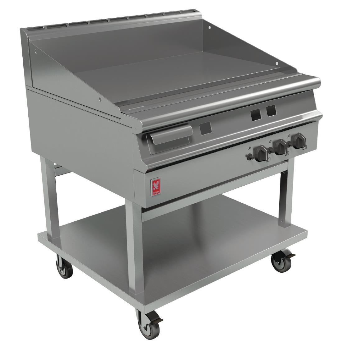 Falcon Dominator Plus 900mm Wide Smooth LPG Griddle on Mobile Stand G3941 1 Falcon Dominator Plus 900mm Wide Smooth LPG Griddle on Mobile Stand G3941