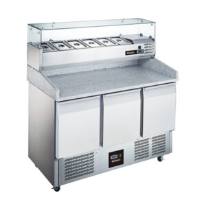 3 Door Compact Gastronorm Pizza Prep Counter 368L