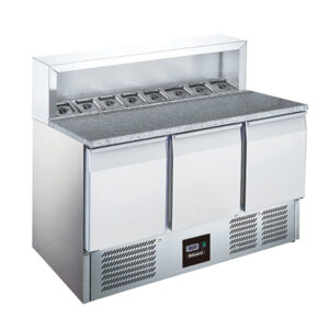 3 Door Compact Gastronorm Pizza Prep Counter 368L